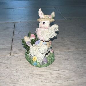 Whimsical Bunny and Lamb Figurine